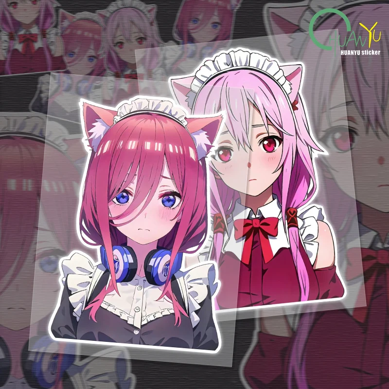 JDM mignon fille Anime autocollant de voiture autocollant de voiture moto pare-chocs fenêtre de voiture autocollant étanche réfléchissant autocollant de voiture