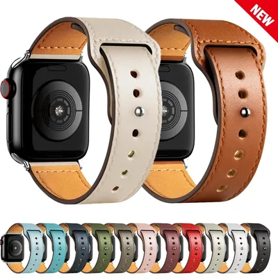 Lederband für Apple Watch Ultra 49mm 44mm 40mm 38mm/42mm Armband 45/44mm Armband iwatch Serie 8 7 3 4 5 6 se 41mm/45mm Image