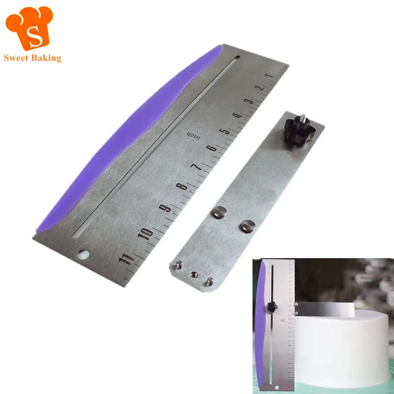 Einstellbare Kuchen Schaber Kuchen Kamm Backen Knackige Ecken Kuchen Rand Glätter Edelstahl Küche Zubehör DIY Backen Werkzeuge Image