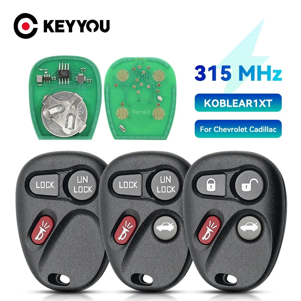 KEYYOU Fernbedienung Auto Schlüssel Für Chevrolet Silverado Suburban S10 Tahoe Yukon 2002 2003 2004 315 Mhz KOBLEAR1XT Image