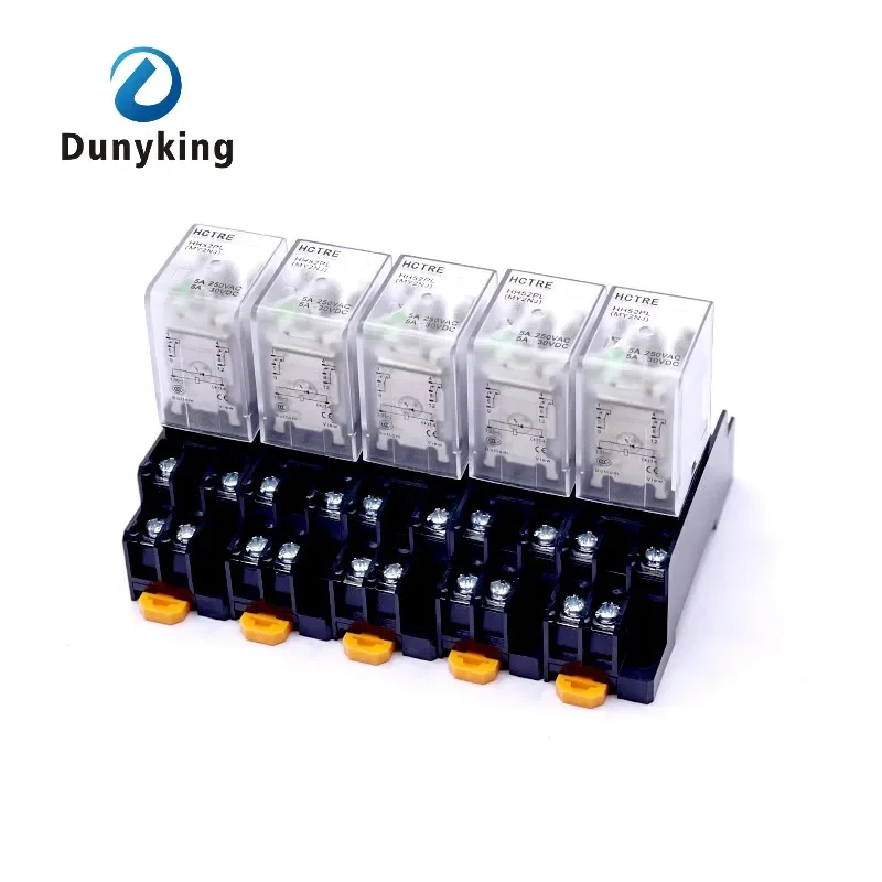 5 Stück MY2P HH52P MY2NJ 12 V 24 V DC/110 V 220 V AC Spule Allzweck-DPDT-Mikro-Minirelais mit Sockel Image