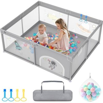 Laufstall Baby Laufgitter Baby 180x200cm Baby Playpen mit 50 Spielbällen, 1 Krabbelgitter und 4 Image
