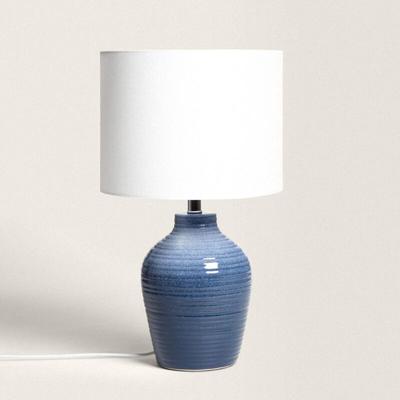 Ledkia - Tischlampe Keramik Botijo Dunkles Blau Image