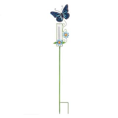 Sunset Vista Designs 425307 - Butterfly Rain Gauge-Blue (94745) Lawn and Garden Animal Stakes