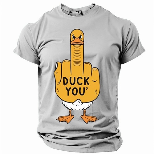 Männer Lustiges 'Duck You' Wortspiel Grafik Kurzarm T-Shirt Image