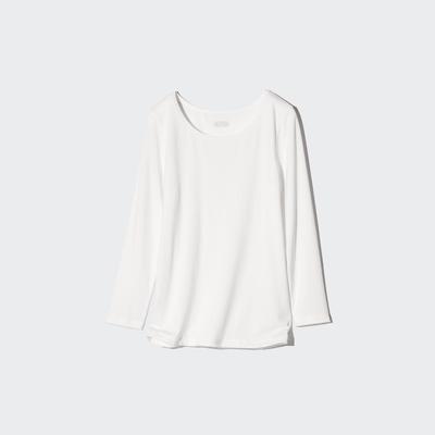 Uniqlo - Heattech Scoop Neck Long Sleeved Top - White - 11-12Y