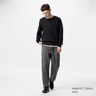 Uniqlo - Cotton Relaxed Wide Ankle Jeans - Gray - 3XL