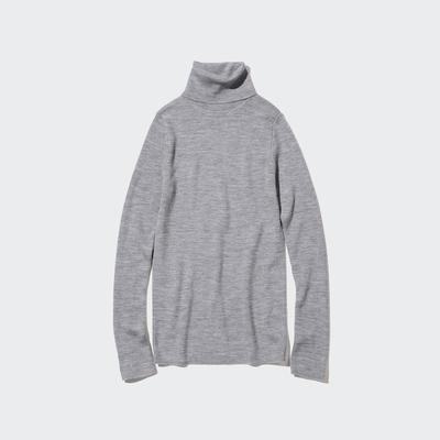 Uniqlo - Wool Ribbed Turtleneck Jumper - Gray - XL