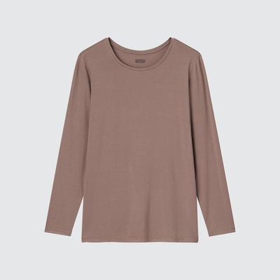 Uniqlo - Heattech Crew Neck T-Shirt - Brown - M