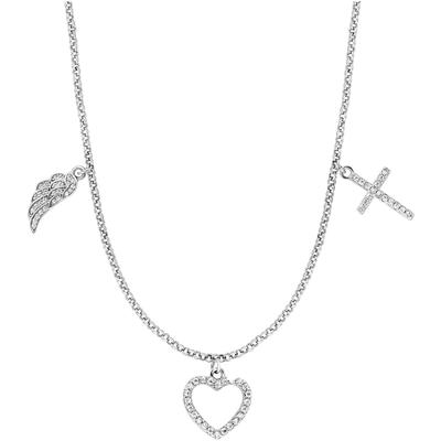 Kette mit Anhänger ENGELSRUFER "Glaube, Liebe und Hoffnung, ERN-FLH-ZI", silber (silberfarben, kristallweiß), Halsketten, Damen, Silber 925 (Sterlingsilber), L: 50cm B: 1,42mm, Made in Germany - mit Zirkonia (synth.), B:1,42mm Image