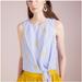 J. Crew Tops | J.Crew Sz 2 Embroidered Pineapple Striped Knot Tank Blue White Preppy Top | Color: Blue/Yellow | Size: 2