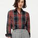 J. Crew Tops | J Crew Curvy Slim Stretch Perfect Shirt In Stewart Tartan Size 4p Nwt | Color: Black/Red | Size: 4p