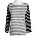 J. Crew Tops | J Crew Striped Gray & Black Waffle Long-Sleeve Top | Color: Black/Gray | Size: S