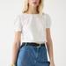 J. Crew Tops | J. Crew Broken In Jersey Puff Sleeve Tee Shirt White Crewneck Cotton Medium Nwt | Color: White | Size: M