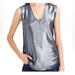 J. Crew Tops | J. Crew Women’s Navy Blue Metallic Silver Front Tank Top Size: Small | Color: Silver | Size: S