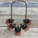 J. Crew Jewelry | J.Crew J Crew Cluster Necklace Statement 20" Chain Minor Wear Blue Orange | Color: Blue | Size: Os