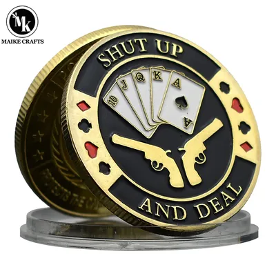Shut Up and Deal Lucky Poker Coin Card-Guard Challenge Coin Gedenkgeschenke Heimdekoration Image