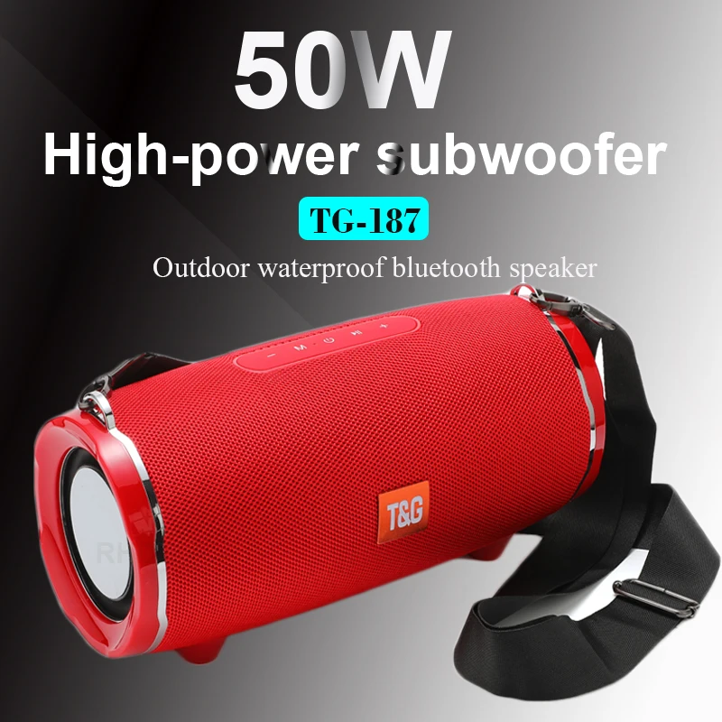 Enceintes Bluetooth 50W puissantes, Super basses, Portable, colonne, sans fil, HIFI, stéréo, caisson de basses, boîte à musique, lecteur avec batterie 4400mAh