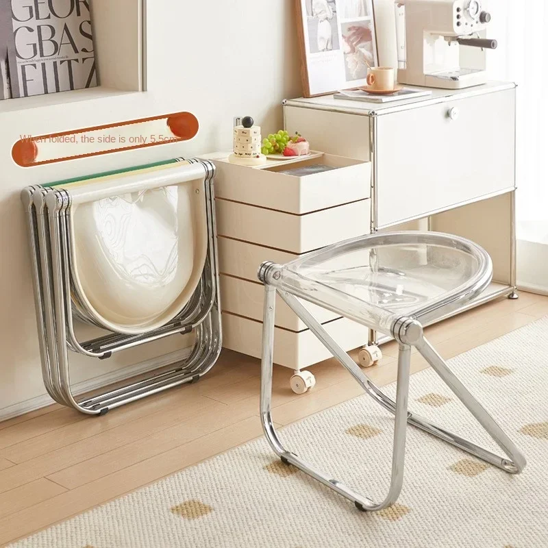 Kunststoff Esszimmers tuhl Acryl transparent klappbar Büro Metall bein kleine stapelbare Stühle grün Cadeira Restaurant möbel