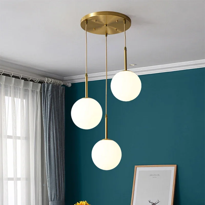 Glaskugel LED Pendel leuchte moderne Leuchten Kronleuchter Lichter für zu Hause Esszimmer Innen Hotel Lobby Dekor Treppen Hängelampe