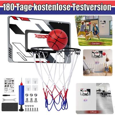 Dayplus - Basketballkorb Set, mit Ball & Ballpumpe, Mini Backboard zum Hängen Ø40cm 2024