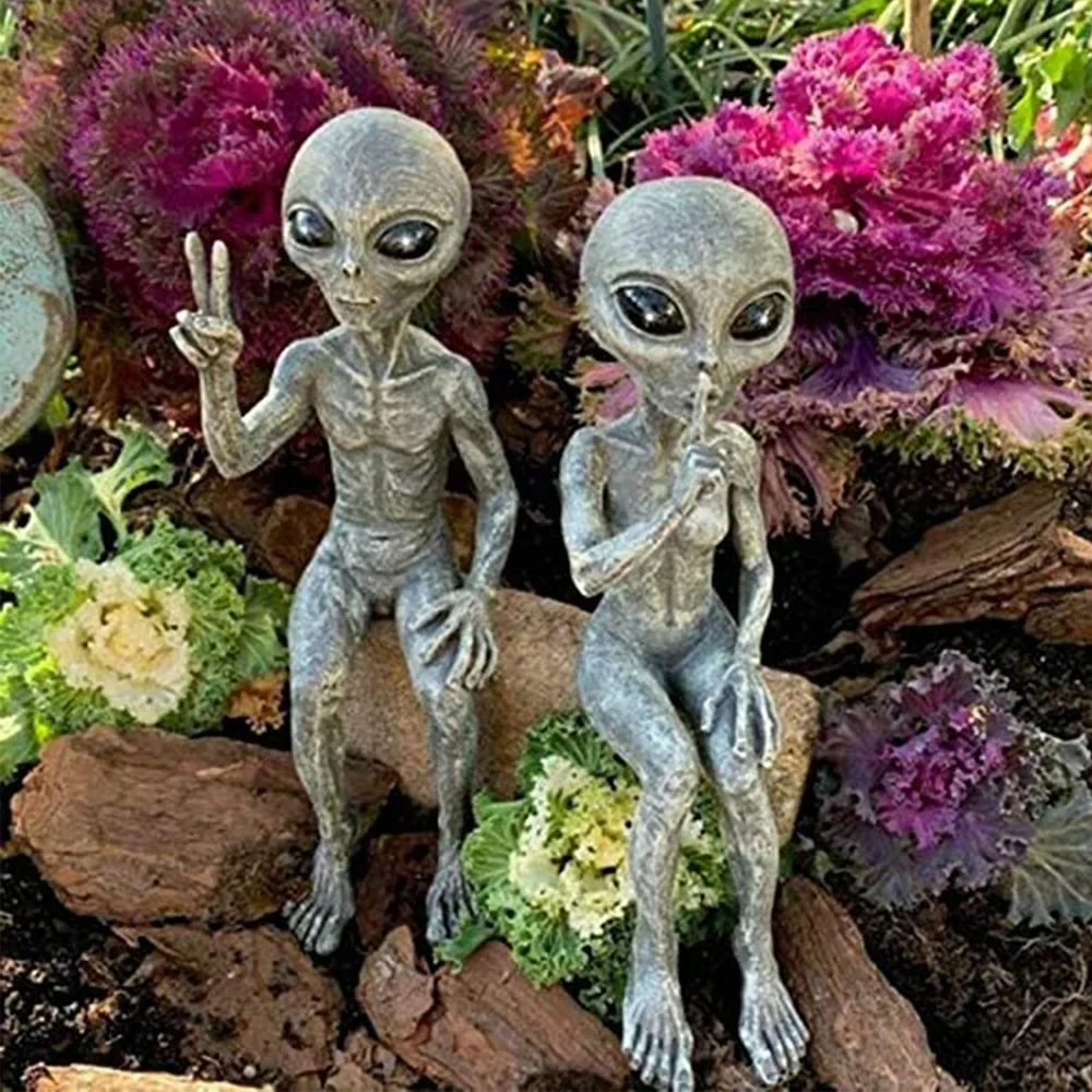 Statue extraterrestre de l'espace, ensemble de figurines de jardin martiaux, figurine d'Auckland, ornements de jardin, jouets pour la maison, cadeau intérieur et extérieur, 1PC