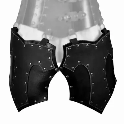 Mittelalterlicher Wikinger-Pirat, PU-Leder, Bein, Oberschenkel, Rüstung, Gladiator, Ritter, Kampfrock, Kostüm-Requisiten, Faulds, Quasten, Gürtel, Zubehör, Ausrüstung Image