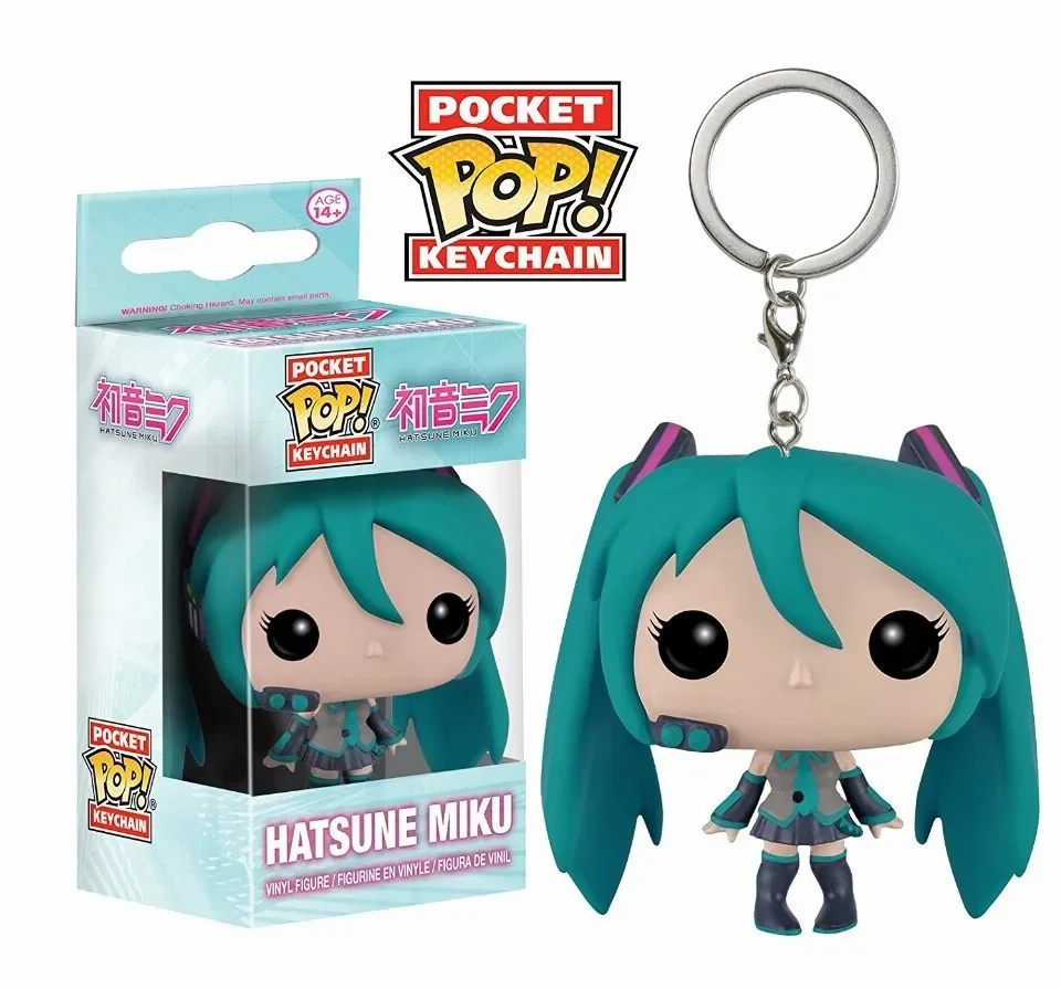 FUNKO POP Anime Hatsune Miku porte-clés poche Pop porte-clés jouet Action jouet figurines porte-clés vinyle Figure poupée jouets pour enfants