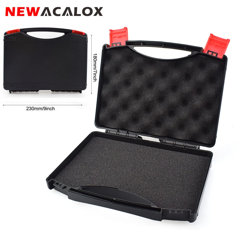 NEWACALOX – mallette de rangement en plastique, boîte à outils avec tapis en éponge, outils de protection, boîte à outils de réparation multifonction pour outils matériels