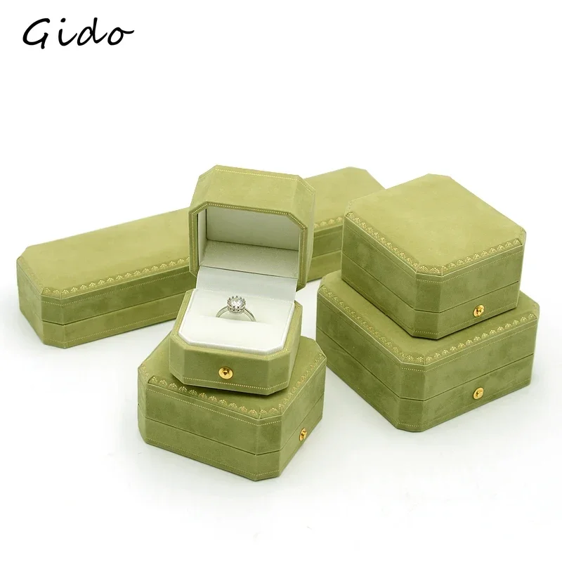 Grüne Schmuck-Ringbox für Verlobung, Hochzeit, Geburtstag, Schmuck, Anhänger, Armband, Halskette, Geschenkbox Image