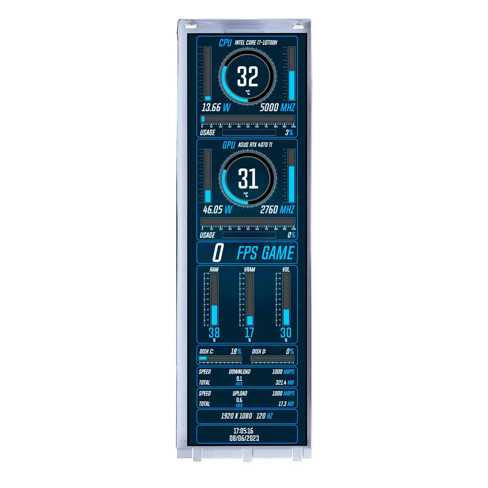 Y70 écran tactile panneau écran Lcd 14.5 pouces 2560X720 blanc moniteur Lcd moniteurs à écran tactile pour boîtier Pc Aida64 Cpu Gpu moniteurs