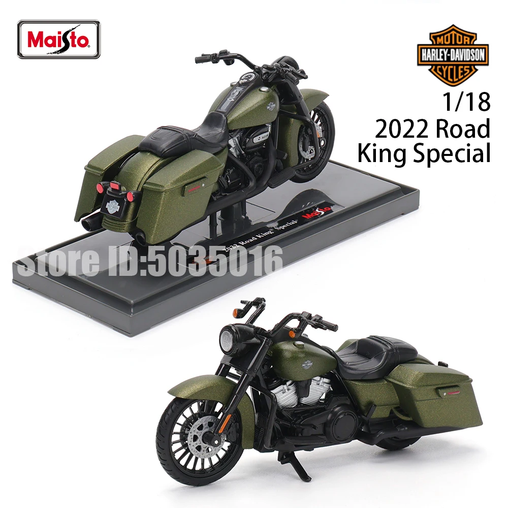 Maisto 1:18 Harley-Davidson Motorrad 2022 Road King 2022 Fat Bob 114 Legierung Motorrad Modell Spielzeugauto Sammlung
