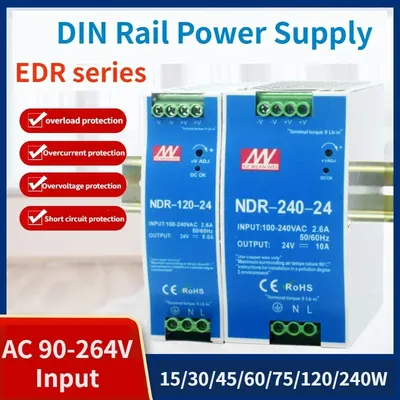 Edr 12V/24V Schienen montierte Netzteil12V/48V DC 75W/120W/150W Transformator Dr. Schalt netzteil Image