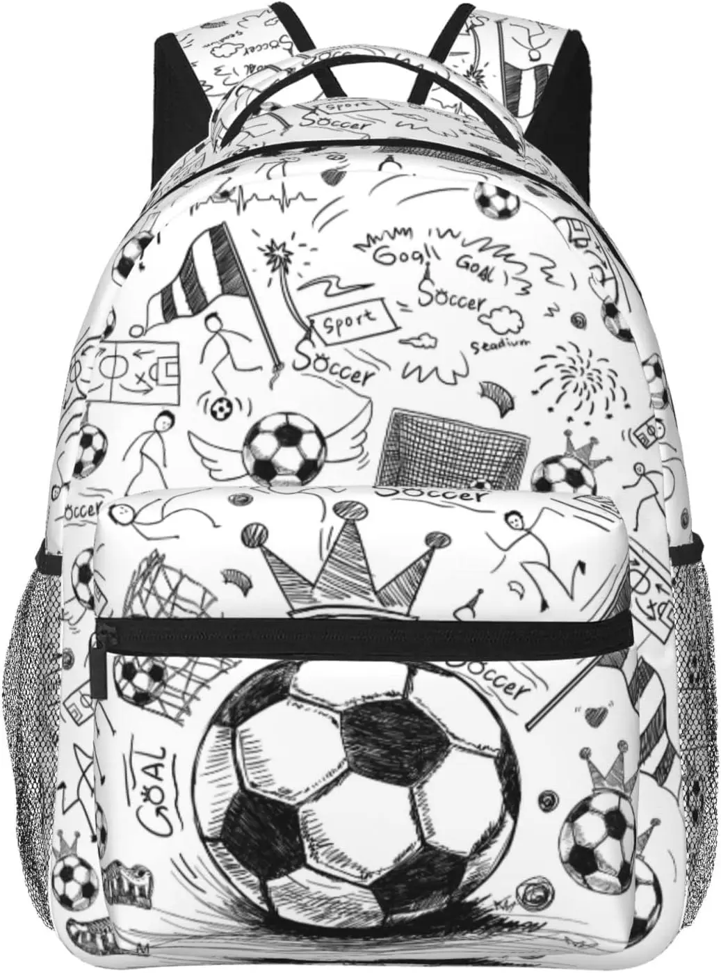 Sac à dos d'école de football imprimé en 3D, cartable de balle léger, sac à dos de sport décontracté, sac de voyage de football, 16 po