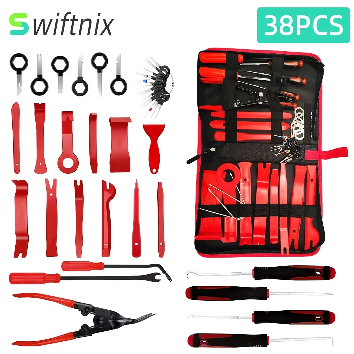 Clip de porte de voiture, ensemble d'outils de démontage de voiture, Kits de rénovation stéréo DVD, panneau de garniture intérieur en plastique, outil de retrait de tableau de bord, outils de