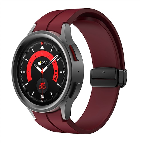 Uhrenarmband für Samsung Galaxy Watch 7/6/5/4 40/44mm, Watch 5 Pro 45mm, Watch 6 Classic 43/47mm, Watch 4 Classic 42/46mm Silikon Ersatz Gurt Magnetverschluss Wasserdicht Verstellbar Sportarmband Image