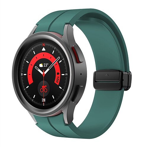 Uhrenarmband für Samsung Galaxy Watch 7/6/5/4 40/44mm, Watch 5 Pro 45mm, Watch 6 Classic 43/47mm, Watch 4 Classic 42/46mm Silikon Ersatz Gurt Magnetverschluss Wasserdicht Verstellbar Sportarmband Image