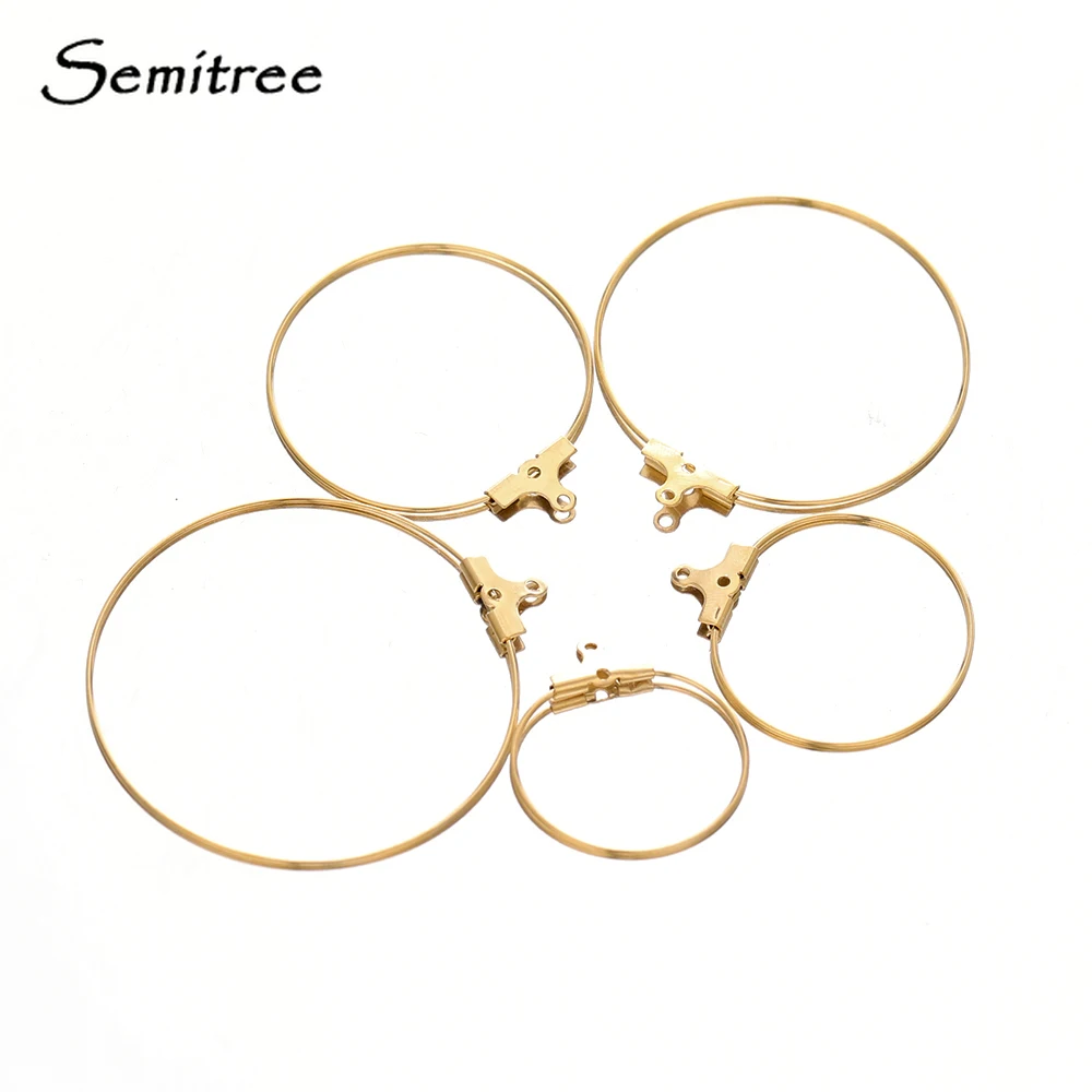 20pcs Gold Color Stainless Steel Ear Wire Earring Hooks Connector DIY Jewelry Making Accessories Crafts Dangle Hoop Components