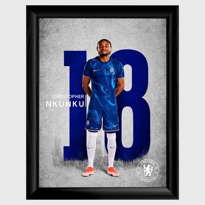Chelsea Christopher Nkunku 2024-25 Druck – gerahmt – 16 x 12 Zoll Image