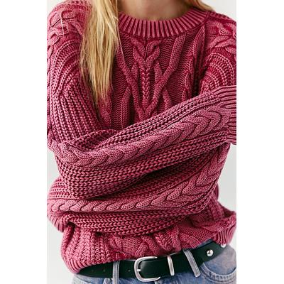 Frankie Cable Jumper at Free People in Cherry, Size: XS