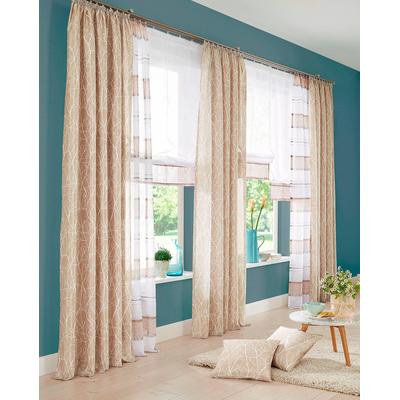 Raffrollo MY HOME "Camposa" Gr. 5, beige (sand), B:120cm H:140cm, Voile, Obermaterial: 100% Polyester, Raffrollos, Transparent, Voile, Polyester Image