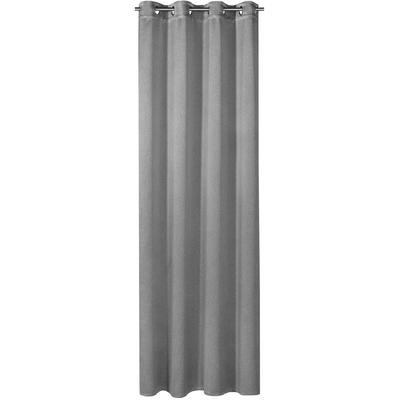 Gardine GERSTER "Baldo" Gr. 1, grau, B:140cm H:235cm, Wirkware, Polyester, Gardinen, Ösenschal aus Dekostoff Image