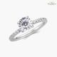 Brilliant Round Cut Lab Grown Solitaire Engagement Ring, Pave Set Diamond Ring, 4 Prong Designer Wedding Ring, Solid 14k White Gold Ring