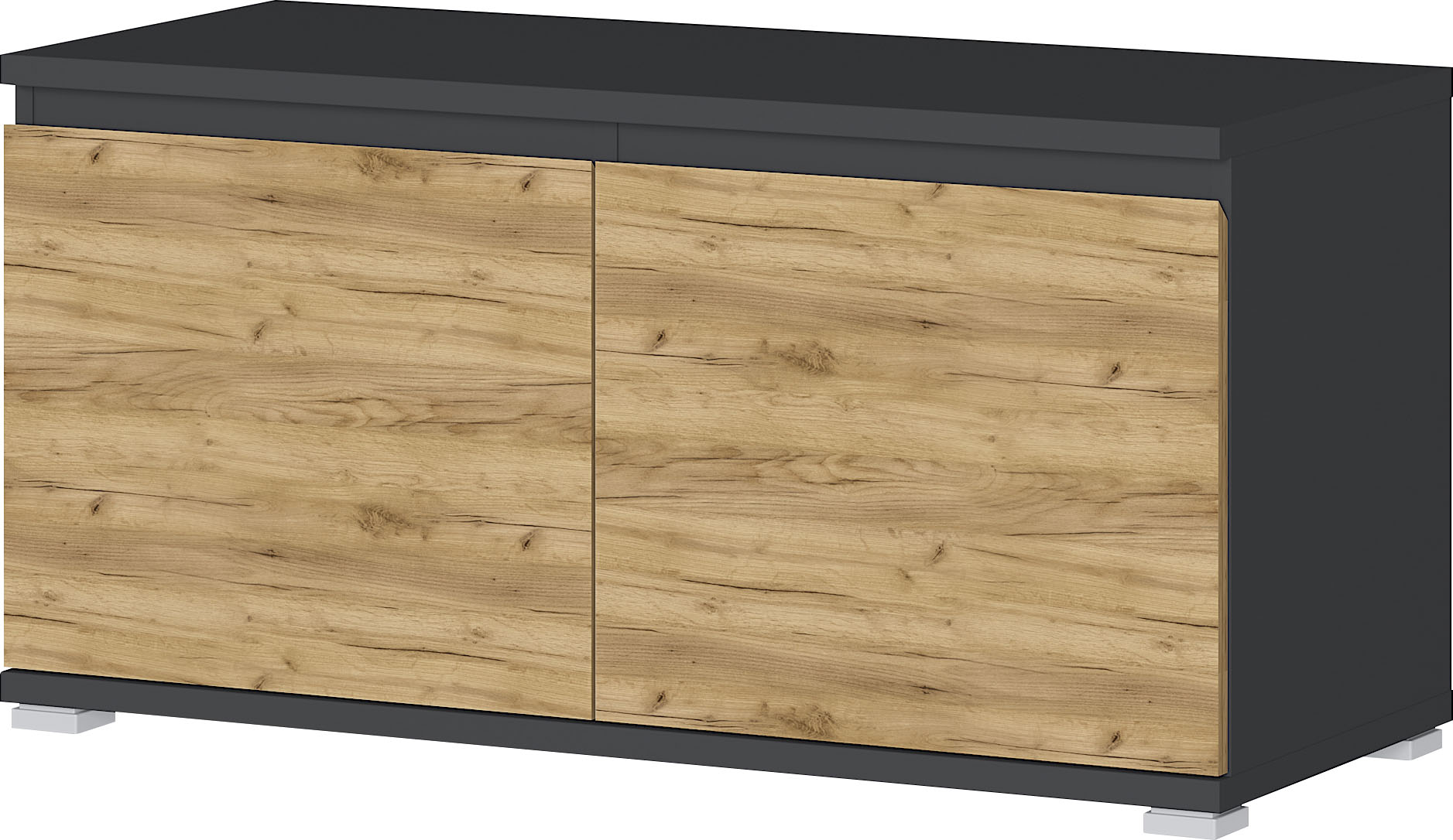 Schuhbank GERMANIA "Lissabon", grau (anthrazit, navarra), B:96cm H:52cm T:40cm, Holzwerkstoff, Sitzbänke, Schuhbank