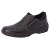Slipper RIEKER, Herren, Gr. 44, schwarz, Lederimitat, unifarben, klassisch, Schuhe, mit weichem Schaftabschluss