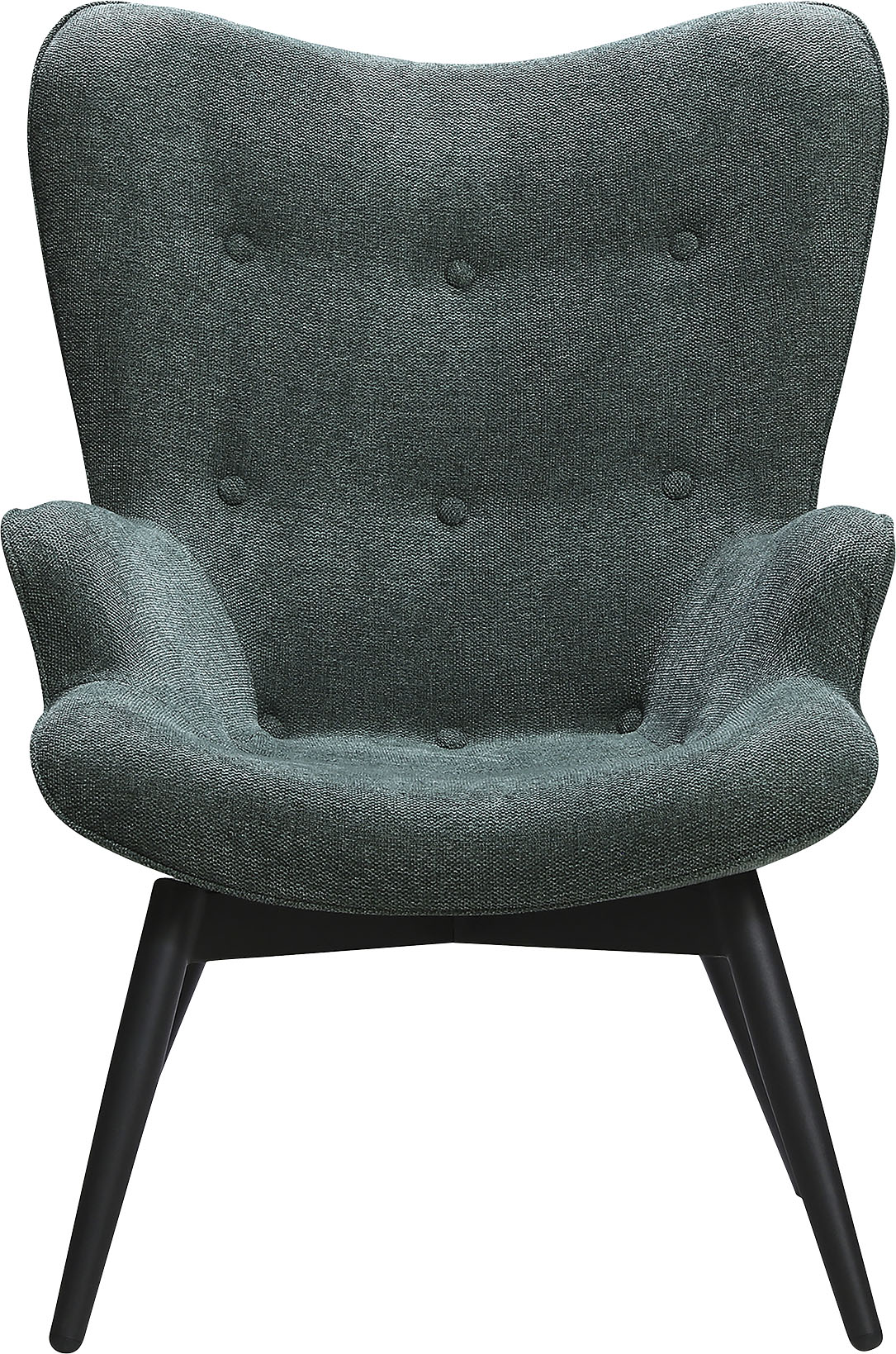 Sessel SALESFEVER "Komfortabler Relaxsessel zum Entspannen", grün, B:80cm H:92cm T:99cm, 100% Polyester, Sessel, Sessel, Zierknöpfe in der Rückenlehne Image