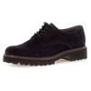Schnürschuh GABOR, Damen, Gr. 39, blau (nachtblau), Ziegenveloursleder, unifarben, klassisch, Schuhe, mit dezenter Lyralochung, Freizeitschuh, Halbschuh, Schnürschuh