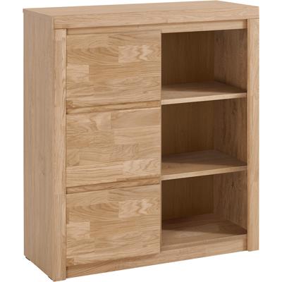 Highboard HOME AFFAIRE "Silkeborg", braun (eiche teilmassiv), B:90cm H:100cm T:35cm, Holz teilmassiv, Sideboards, Breite 90 cm Image