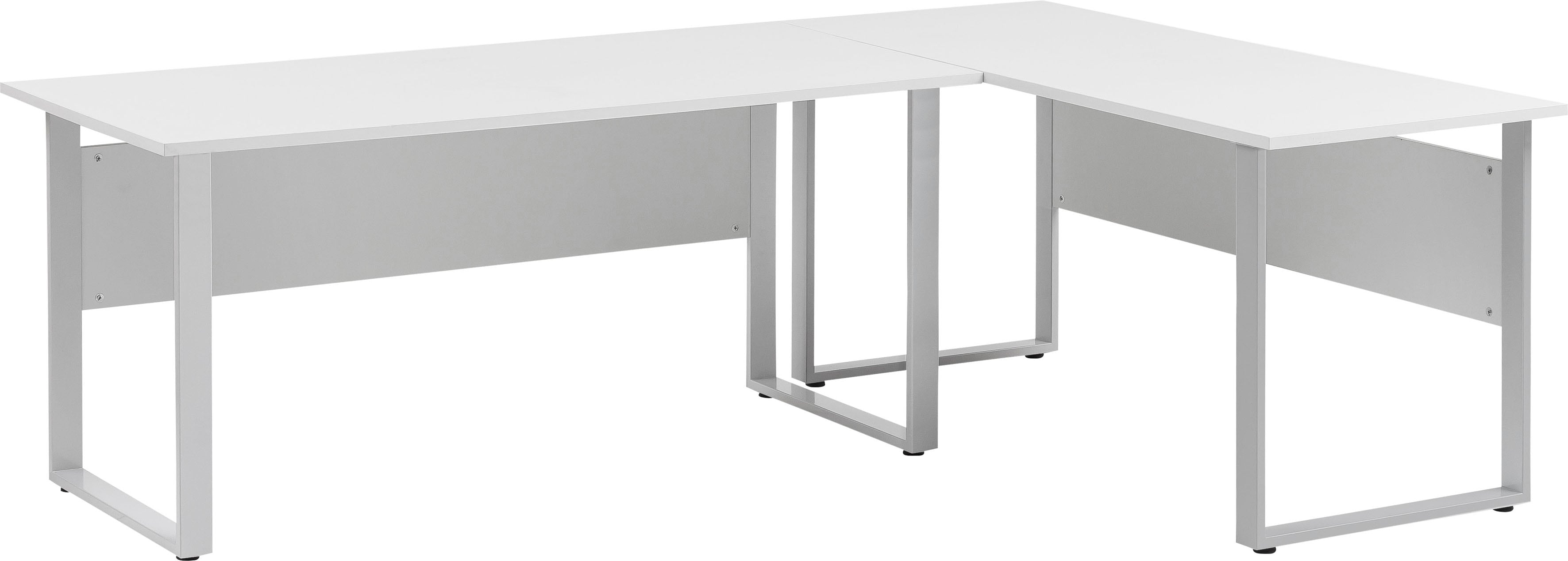 Eckschreibtisch SCHILDMEYER "Serie 1500", grau (lichtgrau, silber, lichtgrau), H:73,2cm, Tische, Eckschreibtisch