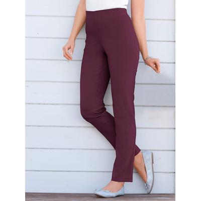 Dehnbund-Hose STEHMANN, Damen, Gr. 22, Kurzgrößen, rot (weinrot), 72% Viskose, 25% Polyamid, 3% Elasthan, unifarben, lang, Hosen Image